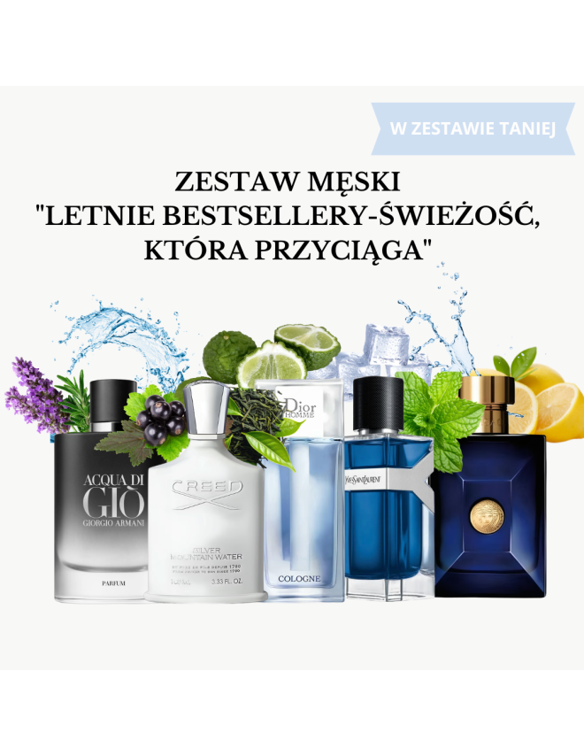 Męski zestaw próbek perfum-zapachy idealne na lato, bestsellery letnie, top 5 zapachów na lato