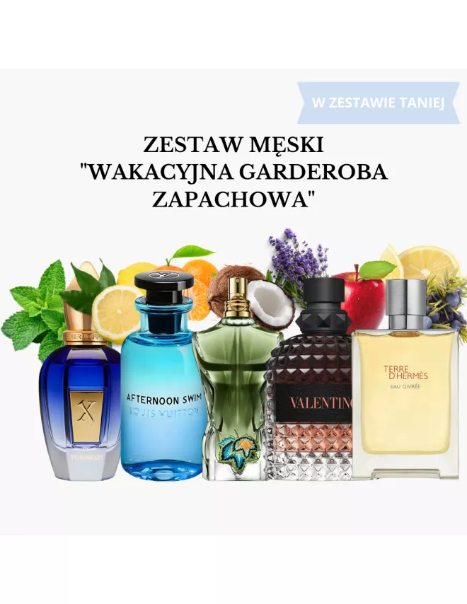 Zestaw Męski "Wakacyjna Garderoba Zapachowa" - to kompletny zestaw zapachów na każdą okazję podczas wyjazdu wakacyjnego